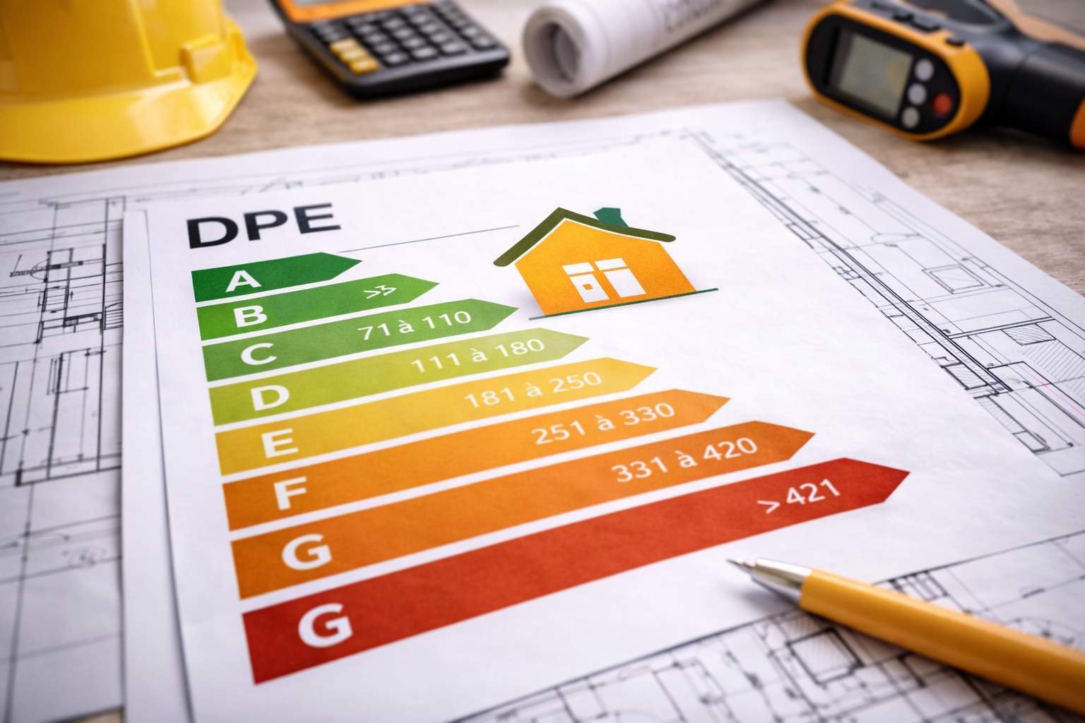 Inspecteur réalisant un diagnostic de performance énergétique